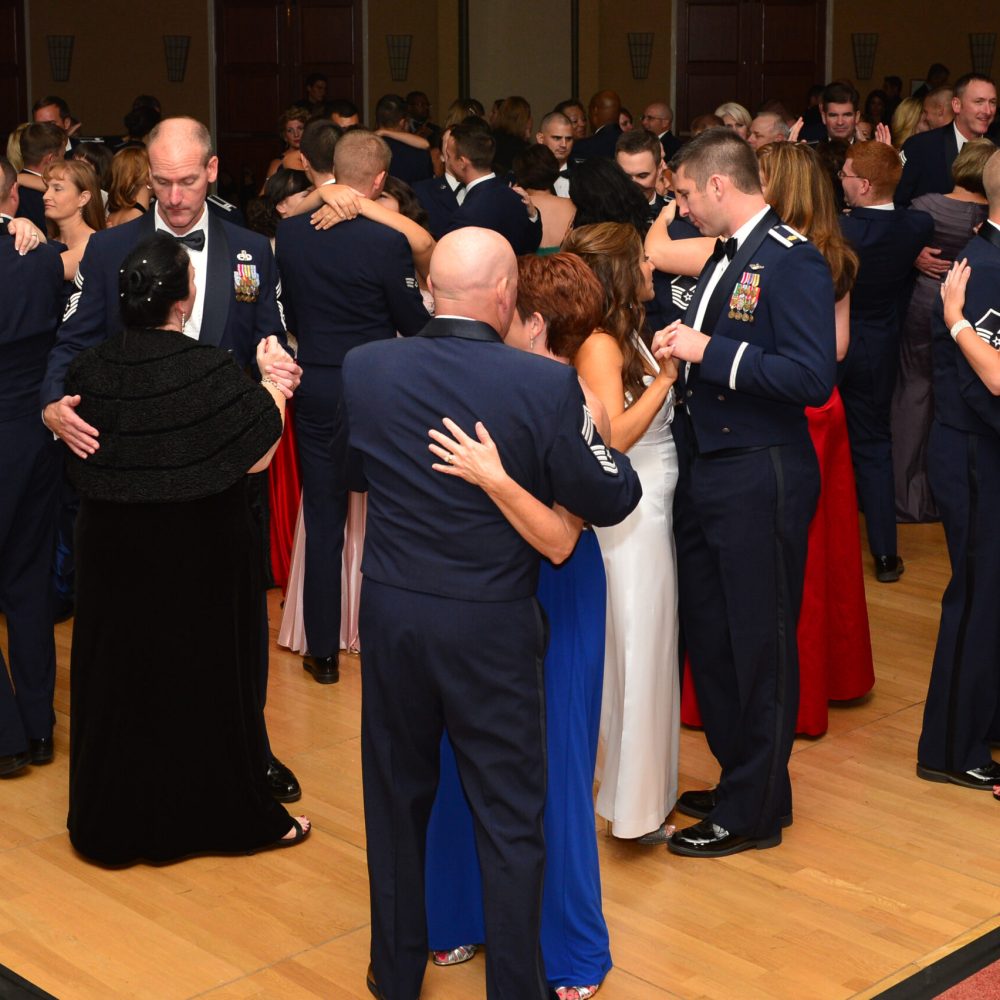 Couples dance after the formalities of the Air Force Ball at the Civic Center in Clovis, N.M., Sept. 15, 2012. The Air Force Ball is an annual Air Force-wide tradition to celebrate the heritage and history of the Air Force. (U.S. Air Force photo/Airman 1st Class Eboni Reece)